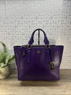 5872  Coach Crosby Carryall in a vibrant purple smooth leather 271205872